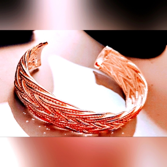 Vintage Estate Native Twine Braided Sterling Silver Cuff 7- 7.5 inch  Bracelet . - Picture 8 of 12